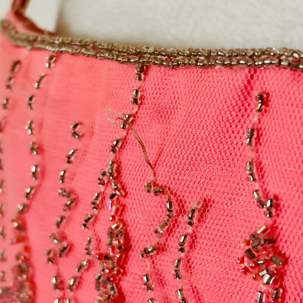 Alfred Angelo Coral Pink Beaded Princess Plus Size Prom Dress - Picture 15 of 16